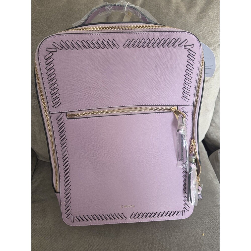 CALPAK Kaya 15" Laptop Backpack Lavender Vegan Leather Travel Work Bag NEW - Picture 2 of 11